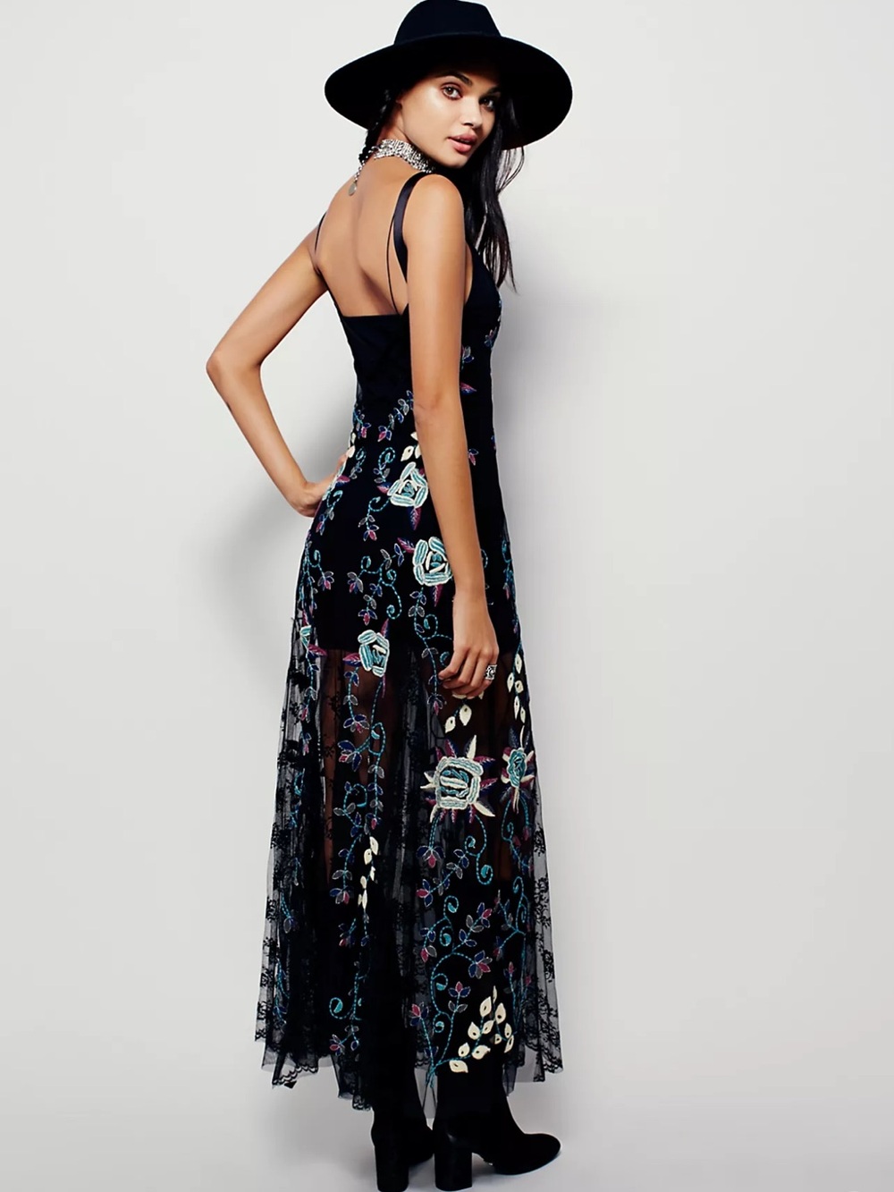 NWOT Free People Embroidered Boquet Maxi Slip - Picture 5 of 13